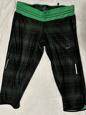 Large Nike Women’s Green & Black Dri-FIT Athletic Bottoms